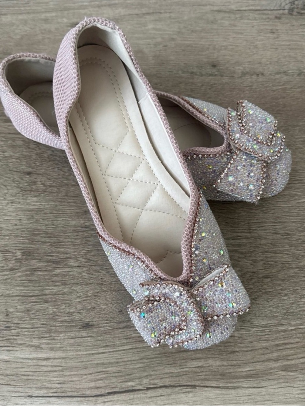Sparkle Bow Ballet Flats - Pink
